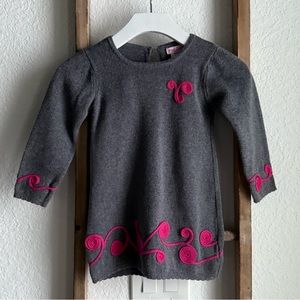 Pink Zebra grey and pink long sleeved sweater dress sz: 2T